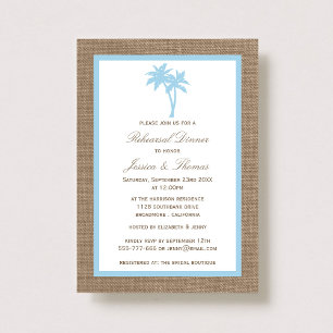 Invitation Dîner de répétition de la plage de Burlap