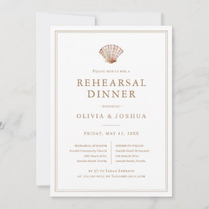Invitation Dîner de répétition de la plage de coquillages