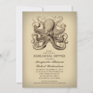 Invitation dîner de répétition de la plage nautique de poulpe