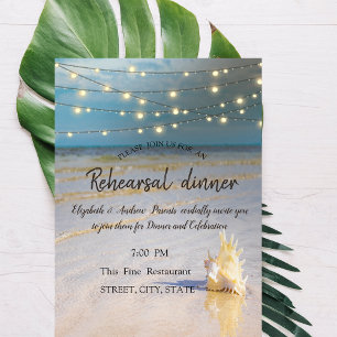 Invitation Dîner de répétition de la plage Waves Seashell