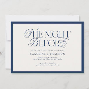 Invitation Dîner de répétition de la veille du mariage Navy E