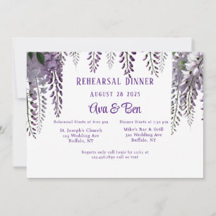 Invitation Dîner De Répétition De La Wisteria Plutôt Violet