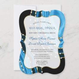 Invitation Dîner de répétition de l'Agate Pearl bleu marine