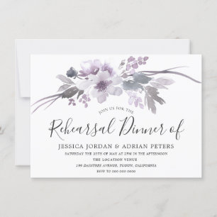 Invitation Dîner de répétition de l'aquarelle grise d'hiver