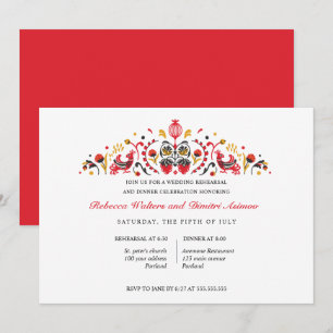 Invitation Dîner de répétition de l'art populaire russe Khokh