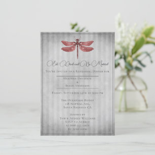 Invitation Dîner de répétition de libellules à bijoux rouges
