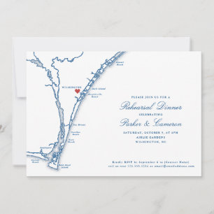 Invitation Dîner de répétition de mariage à Airlie Gardens Wi