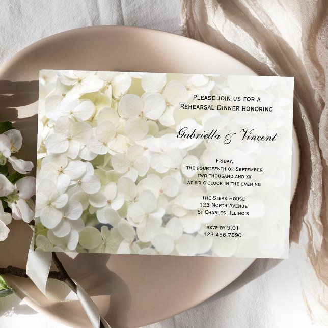 Invitation Dîner de répétition de Mariage à la florale Hydran (Créateur téléchargé)