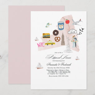 Invitation Dîner de répétition de mariage à New York City