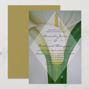 Invitation Dîner de répétition de mariage au lys calla