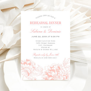 Invitation Dîner de répétition de mariage avec esquisse de pi