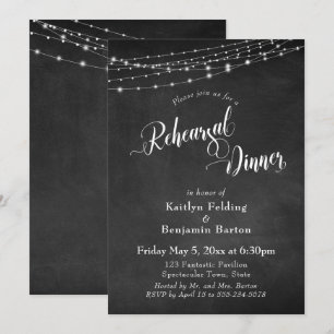 Invitation Dîner de répétition de mariage avec tableau noir e