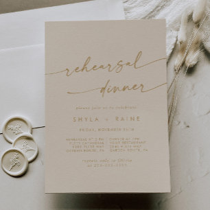 Invitation Dîner de répétition de mariage bohème chic vintage