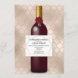 Invitation Dîner de répétition de mariage de bouteille de vin