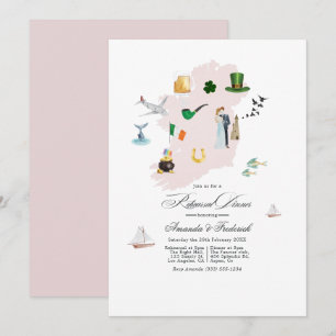 Invitation Dîner de répétition de mariage de destination en I