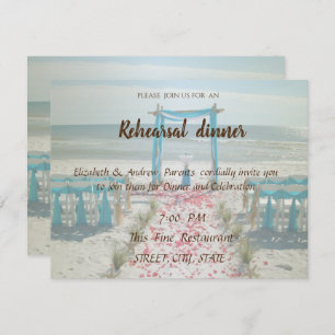 Invitation Dîner de répétition de mariage de plage