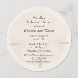 Invitation Dîner de répétition de mariage du dollar de sable