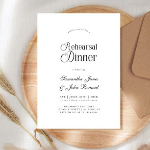 Invitation Dîner de répétition de mariage écriture chic moder