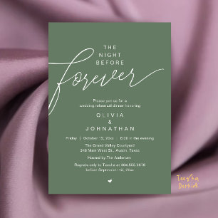 Invitation Dîner de répétition de mariage, écriture élégante