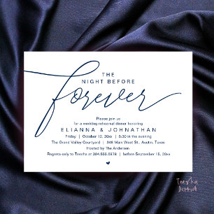 Invitation Dîner de répétition de mariage, écriture élégante