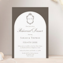 Dîner de répétition de mariage élégant monogramme
