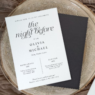 Invitation Dîner de répétition de mariage Élégant Simple