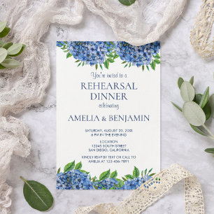 Invitation Dîner de répétition de mariage en bois aux hortens