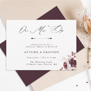 Invitation Dîner de répétition de mariage floral Romance d'Au