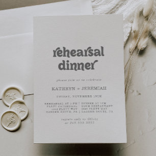 Invitation Dîner de répétition de mariage formel simple