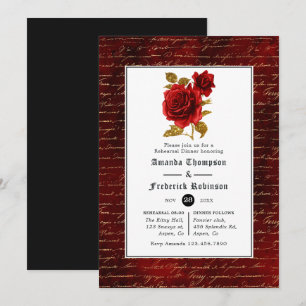 Invitation Dîner de répétition de mariage gothique floral