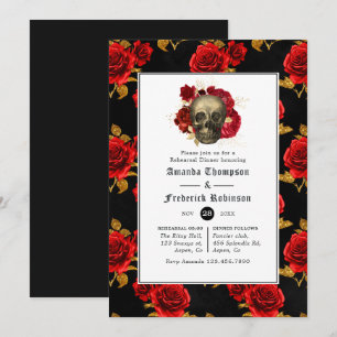 Invitation Dîner de répétition de mariage gothique floral
