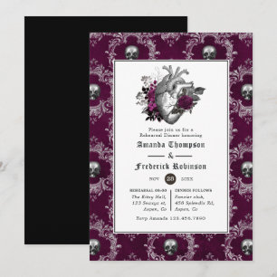 Invitation Dîner de répétition de mariage gothique vintage fa