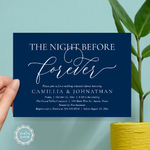 Invitation Dîner de répétition de mariage, la veille de pour