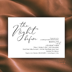 Invitation Dîner de répétition de mariage moderne la veille d