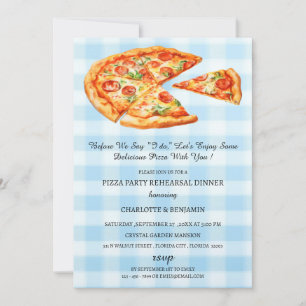 Invitation Dîner de répétition de mariage Pizza rustique