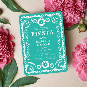 Invitation Dîner de répétition de mariage Pretty Aqua Papel P