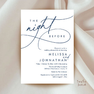 Invitation Dîner de répétition de mariage romantique la veill