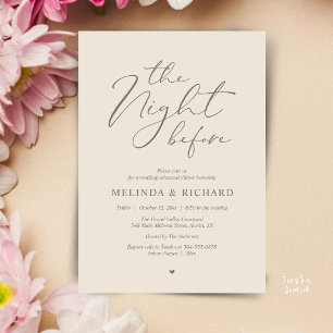 Invitation Dîner de répétition de mariage romantique la veill