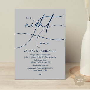 Invitation Dîner de répétition de mariage romantique la veill