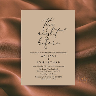 Invitation Dîner de répétition de mariage romantique la veill