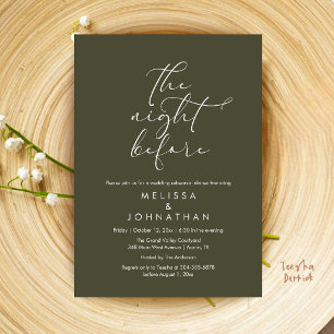 Invitation Dîner de répétition de mariage romantique la veill
