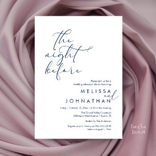 Invitation Dîner de répétition de mariage romantique la veill