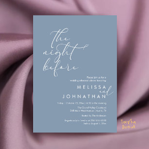Invitation Dîner de répétition de mariage romantique la veill