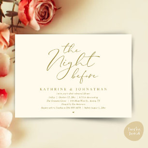 Invitation Dîner de répétition de mariage romantique la veill