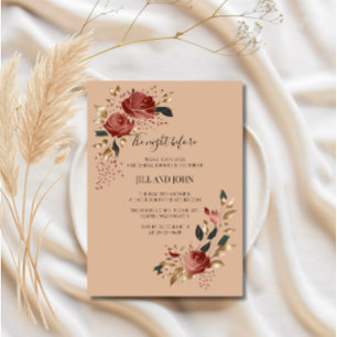 Invitation Dîner de répétition de mariage Rose de Bourgogne A