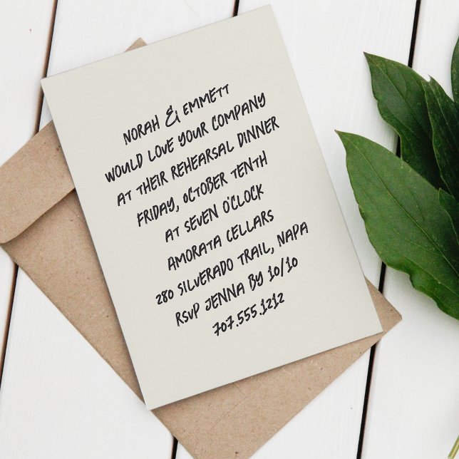 Invitation Dîner de répétition de marque de croquis (Créateur téléchargé)