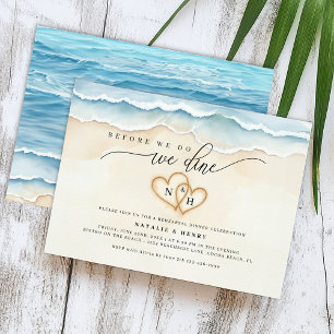 Invitation Dîner de répétition de plage Aquarelle Océan