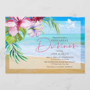 Invitation Dîner de répétition de plage tropicale