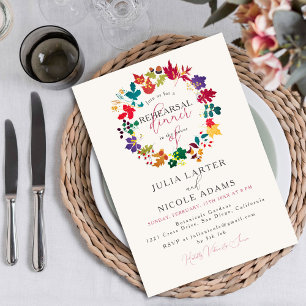 Invitation Dîner de répétition de printemps Moutarde Violet P