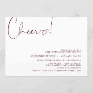 Invitation Dîner de répétition de script bourgogne